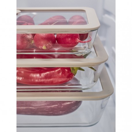 Контейнер для запекания и хранения стеклянный с вакуумным эффектом, 1,4 л, молочный