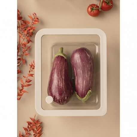 Контейнер для запекания и хранения стеклянный с вакуумным эффектом, 2,6 л, молочный