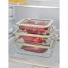 Контейнер для запекания и хранения стеклянный с вакуумным эффектом, 700 мл, молочный