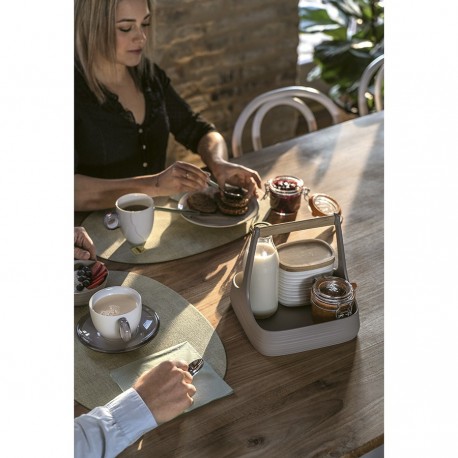 Салфетка подстановочная овальная двухсторонняя fabric, мятная