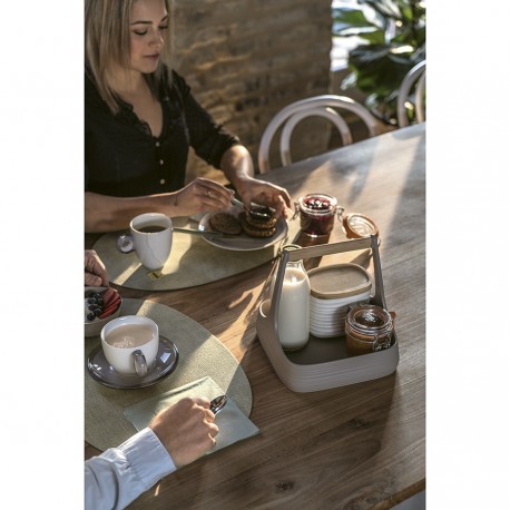 Салфетка подстановочная овальная двухсторонняя fabric, синяя