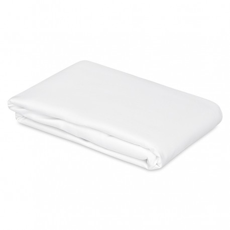 Простыня на резинке из плотного сатина белого цвета из коллекции essential, 160х200х30 см