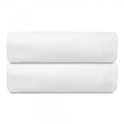 Простыня на резинке из плотного сатина белого цвета из коллекции essential, 180х200х30 см