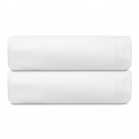 Простыня на резинке из плотного сатина белого цвета из коллекции essential, 180х200х30 см