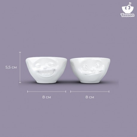Набор чаш laughing & tasty, 100 мл, белый, 2 шт.