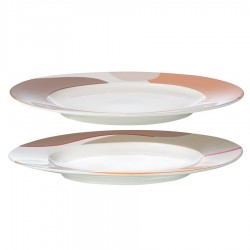 Набор из двух тарелок бежевого цвета с авторским принтом из коллекции freak fruit, 27см