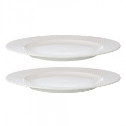 Набор из двух тарелок белого цвета с фактурным рисунком из коллекции essential, 27см