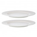Набор из двух тарелок белого цвета с фактурным рисунком из коллекции essential, 27см