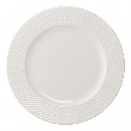 Набор из двух тарелок белого цвета с фактурным рисунком из коллекции essential, 27см