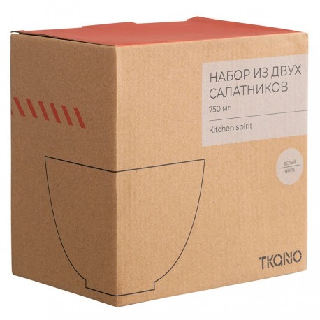 Набор из двух салатников белого цвета из коллекции kitchen spirit, 750 мл