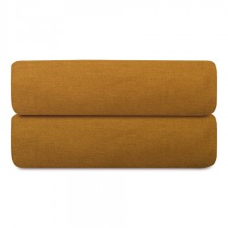 Простыня на резинке изо льна и хлопка цвета карри из коллекции essential, 180х200х30 см