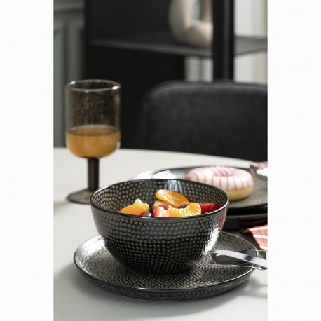 Набор тарелок dots, D21 см, черные, 2 шт.