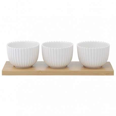 Набор для сервировки белого цвета на подставке из коллекции edge