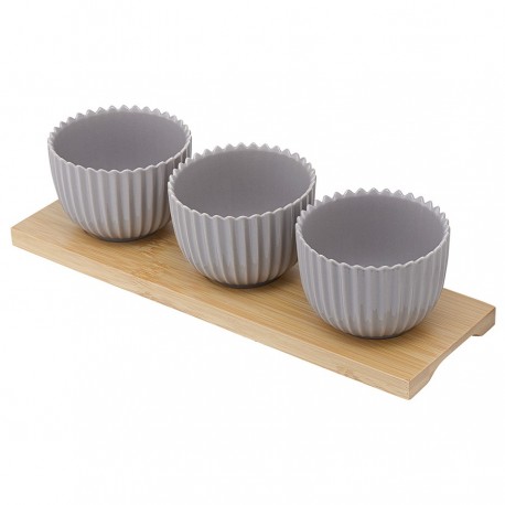 Набор для сервировки темно-серого цвета на подставке из коллекции edge