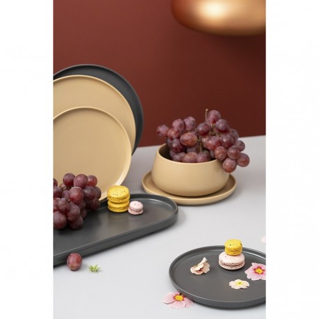 Набор из двух тарелок темно-серого цвета из коллекции essential, 20 см