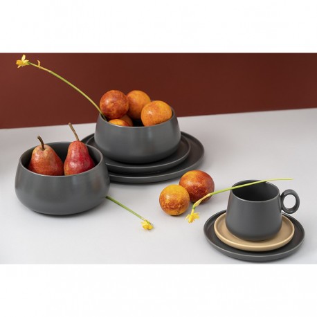 Набор из двух тарелок темно-серого цвета из коллекции essential, 25 см