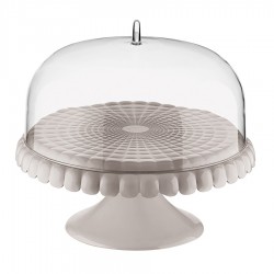 Блюдо для торта с крышкой tiffany, D30 см, серо-бежевое