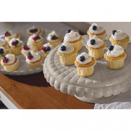 Блюдо для торта с крышкой tiffany, D30 см, серо-бежевое