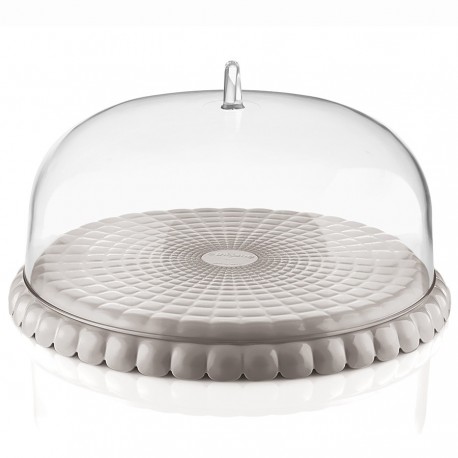 Блюдо сервировочное с крышкой tiffany, D30 см, серо-бежевое
