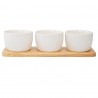 Набор из 3 чаш на деревянной подставке soft ripples, dual glazing, 200 мл