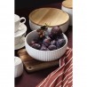 Салатник с крышкой из каучукового дерева soft ripples, dual glazing, D22 см