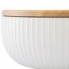 Салатник с крышкой из каучукового дерева soft ripples, dual glazing, D22 см