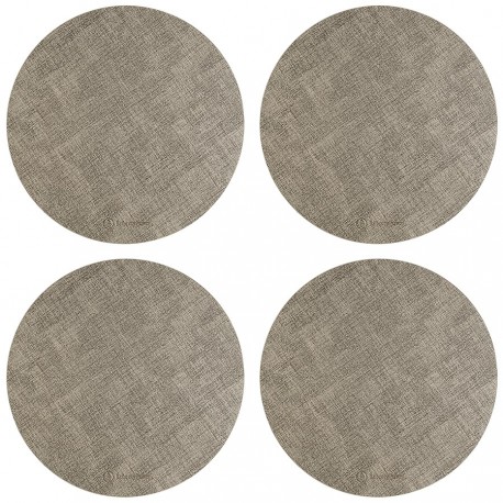 Набор из 4-х сервировочных салфеток leanera, D35 см, песочные