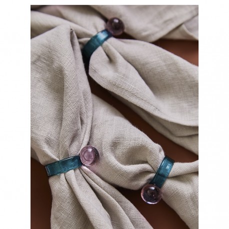 Набор из 4 колец для салфеток orb, D4 см, бирюзовые/розовые