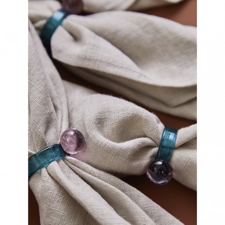 Набор из 4 колец для салфеток orb, D4 см, бирюзовые/розовые