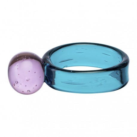 Набор из 4 колец для салфеток orb, D4 см, бирюзовые/розовые