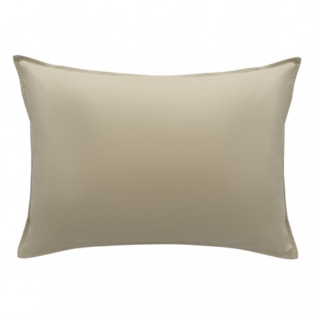 Комплект постельного белья из стираного перкаля бежево-серого цвета из коллекции essential, 150х200 см