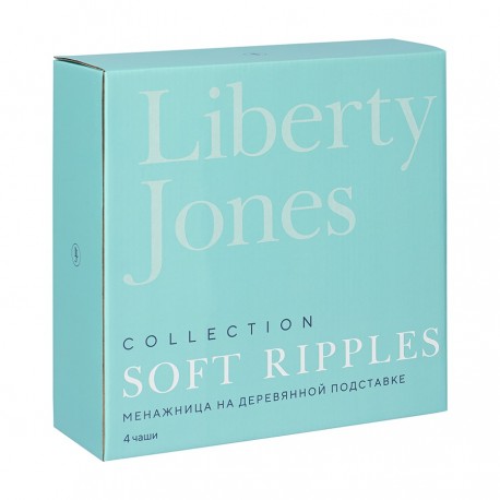Менажница soft ripples, dual glazing, на деревянной подставке, 4 чаши
