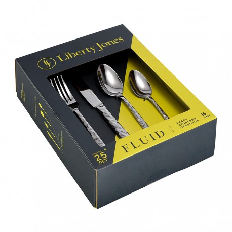 Набор столовых приборов fluid, серебристые, 16 пред.