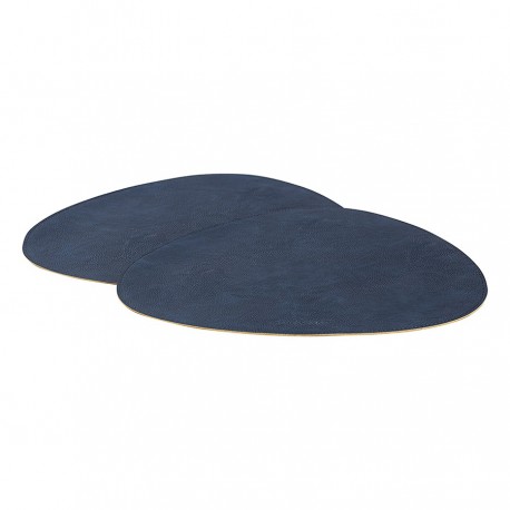 Набор из 4-х двухсторонних сервировочных салфеток drop, 33х41 см, синий/коричневый