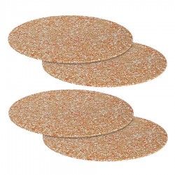 Набор из 4-х сервировочных ковриков из пробки и переработанного материала recork, D30 см