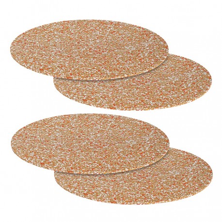 Набор из 4-х сервировочных ковриков из пробки и переработанного материала recork, D30 см