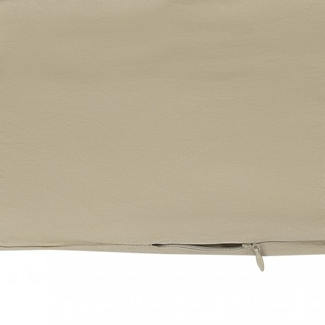 Комплект постельного белья из стираного перкаля бежево-серого цвета из коллекции essential, 200х220 см