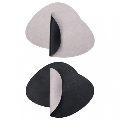 Набор из 4-х двухсторонних сервировочных салфеток drop, 33х41 см, черный/светло-серый