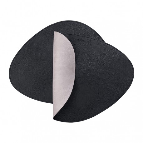 Набор из 4-х двухсторонних сервировочных салфеток drop, 33х41 см, черный/светло-серый