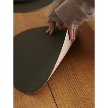 Набор из 4-х двухсторонних сервировочных салфеток pool, 30х45 см, зеленый/бежевый