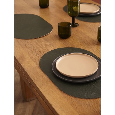 Набор из 4-х двухсторонних сервировочных салфеток pool, 30х45 см, зеленый/бежевый