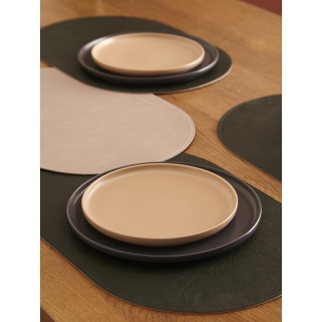 Набор из 4-х двухсторонних сервировочных салфеток pool, 30х45 см, зеленый/бежевый