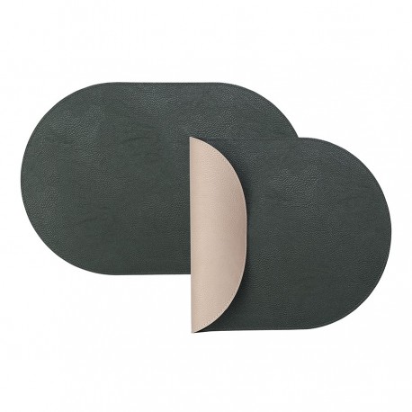 Набор из 4-х двухсторонних сервировочных салфеток pool, 30х45 см, зеленый/бежевый