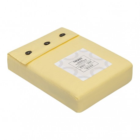 Комплект постельного белья из стираного перкаля светло-желтого цвета из коллекции essential, 200х220 см