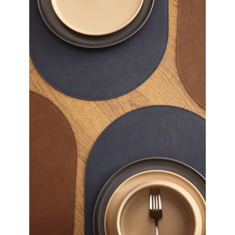 Набор из 4-х двухсторонних сервировочных салфеток pool, 30х45 см, синий/коричневый