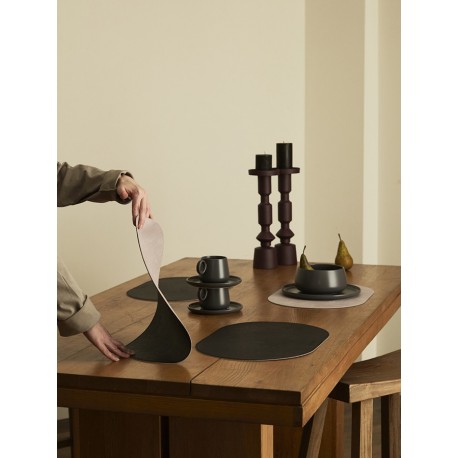 Набор из 4-х двухсторонних сервировочных салфеток pool, 30х45 см, черный/светло-серый