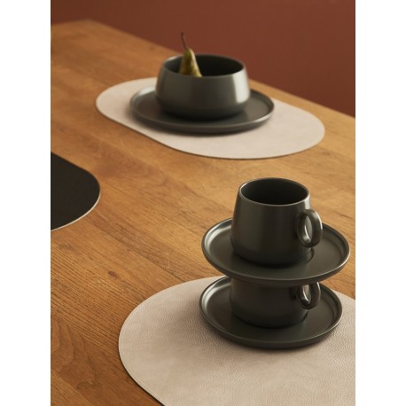 Набор из 4-х двухсторонних сервировочных салфеток pool, 30х45 см, черный/светло-серый