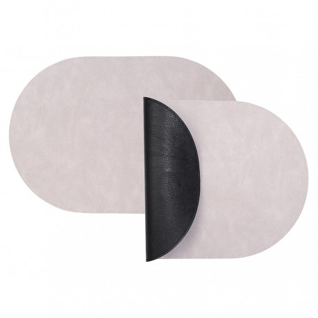 Набор из 4-х двухсторонних сервировочных салфеток pool, 30х45 см, черный/светло-серый