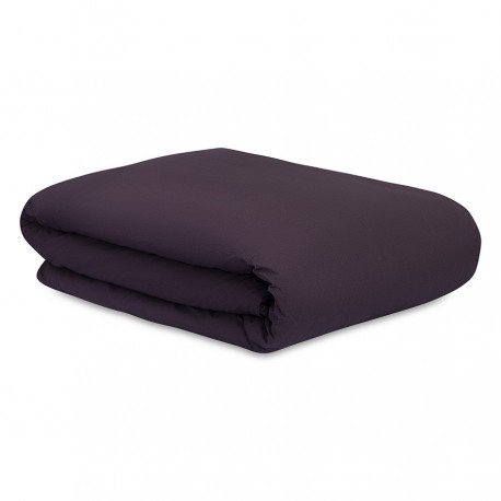 Комплект постельного белья из стираного перкаля сливового цвета из коллекции essential, 150х200 см