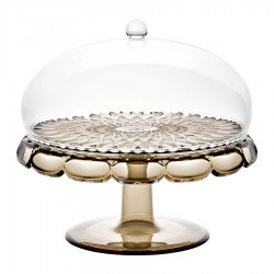 Блюдо для торта с крышкой vanity, D30 см, коричневое